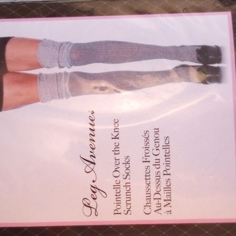 Grey over knee long socks